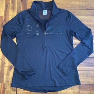 PINK 1/2 zip Long Sleeve Thin Pullover